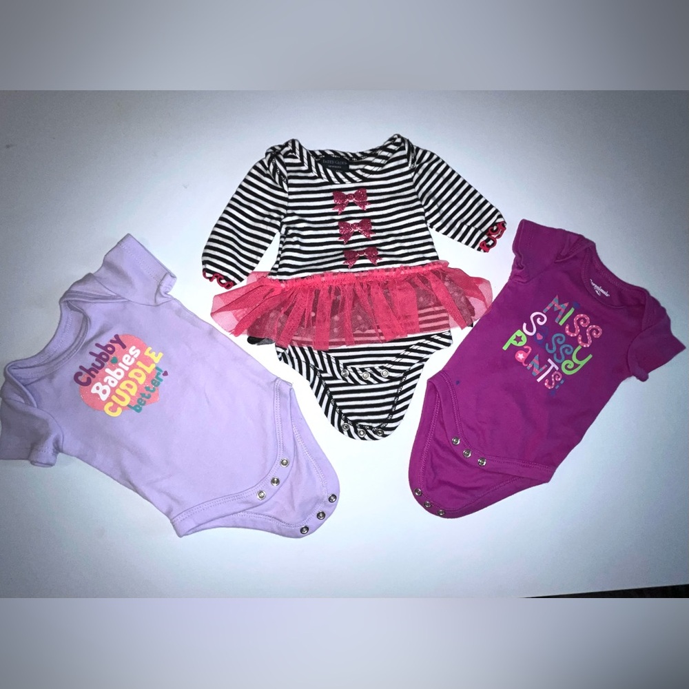# 33 Baby Girl 3 Lot Ounsies Newborn And 2 Ounsie  Lavender Purple Has 1 Mark